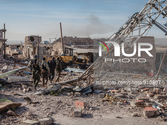 Kurdish Peshmerga soldiers on November 14, 2015 in Sinjar, Iraq. Kurdish forces, with the aid of months of U.S.-led coalition airstrikes, li...