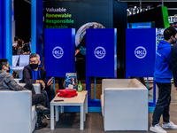 Participants sit down at the Hong Kong Digital Asset Exchange stand during the Fintech Week, in Hong Kong, on November 01, 2022. (