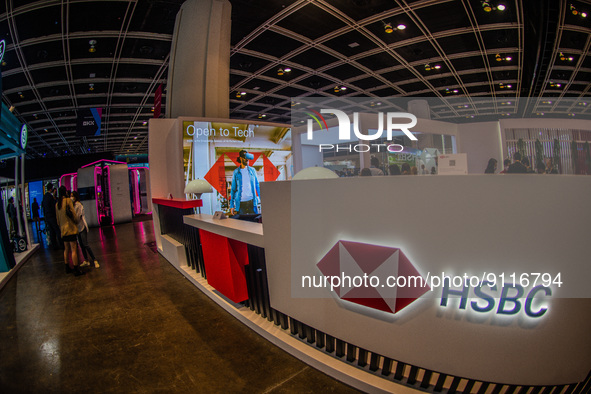 The stand of HSBC at the Fintech Week in Hong Kong, on November 01, 2022. 