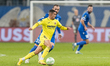 Nika Kvekveskiri (Lech),Yeremi Pino (Villareal) during the UEFA Europa Conference League m...