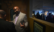 Congressman Dwight Evans mingles as prominent members Democratic Party gather for a tradit...