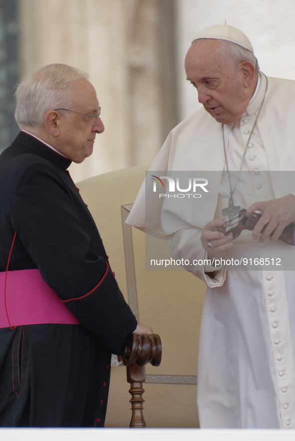 Pope Francis attends his weekly general audience at Saint Peter's Square in the Vatican on Nov 09, 2022.  