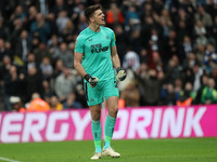 Newcastle United's Nick Pope celebrates after making  his second penalty save during the shoot out to decide Carabao Cup Third Round match b...
