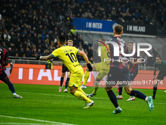 Goal Edin Dzeko of Inter Fc during the Italian Serie A tootball match between Inter FC Internazionale and Bologna Fc on  November 9, 2022 at...