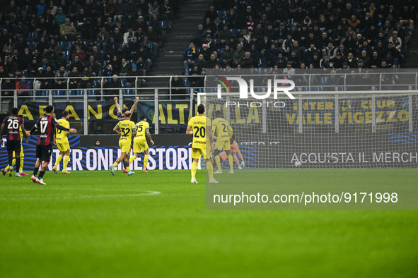 Riccardo Orsolini of Bologna Fc celebrating after a goal during the Italian Serie A tootball match between Inter FC Internazionale and Bolog...