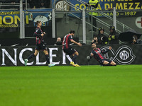 Team Bologna Fc celebrating after a goal during the Italian Serie A tootball match between Inter FC Internazionale and Bologna Fc on  Novemb...