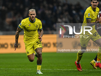 Federico Dimarco Inter Fc celebrating after a goal during the Italian Serie A tootball match between Inter FC Internazionale and Bologna Fc...