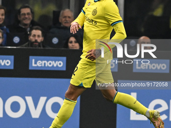 Raoul Bellanova of Inter Fc during the Italian Serie A tootball match between Inter FC Internazionale and Bologna Fc on  November 9, 2022 at...