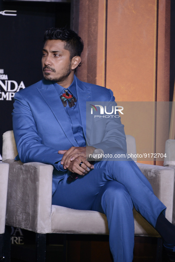 November 9, 2022, Satelite City, Mexico: Tenoch Huerta  during  the Black Panther: Wakanda Forever Fan Event at Plaza Satelite. on November...