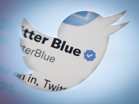 The Twitter Blue Checkmark is seen in this photo illustration in Warsaw, Poland on 21 September, 2022. Twitter management has announced the...