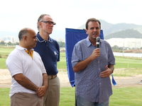 Rio de Janeiro, RJ, Brazil, November 22th 2015: Eduardo Paes, Mayor of Rio de Janeiro inaugurates Olympic golf course that will be used at t...