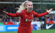 GOAL: Missy Bo Kearns of Liverpool Women celebrates her goal during Barclays Women's Super...