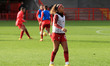 Taylor Hinds of Liverpool Women warming up prior to kick off during Barclays Women's Super...