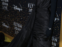 English singer and songwriter Dua Lipa arrives at Disney+'s 'Elton John Live: Farewell From Dodger Stadium' Yellow Brick Road Event held at...