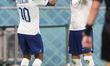 Raheem Sterling , Harry Kane  during the World Cup match between England v Iran, in Doha,...
