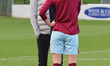  Paul Konchesky manager of West Ham United Women   having words with Abbey-Leigh Stringer...