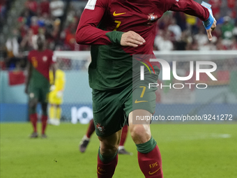 Cristiano Ronaldo Centre-Forward of Portugal shooting to goal during the FIFA World Cup Qatar 2022 Group H match between Portugal and Ghana...