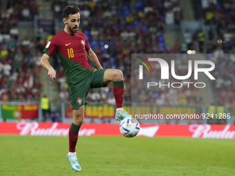 Bernardo Silva Attacking Midfield of Portugal and Manchester City controls the ball during the FIFA World Cup Qatar 2022 Group H match betwe...