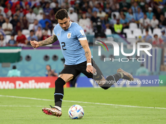 Jose Gimenez of Uruguay during the FIFA World Cup 2022, Group H football match between Uruguay and Korea Republic on November 24, 2022 at Ed...