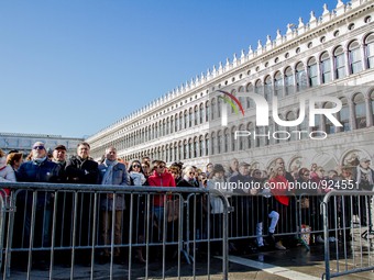 The funeral of the italian citizen Valeria Solesin killed during ISIS attacks in Paris takes place in San Marco square in Venice on November...