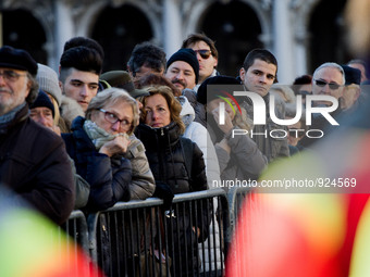 The funeral of the italian citizen Valeria Solesin killed during ISIS attacks in Paris takes place in San Marco square in Venice on November...