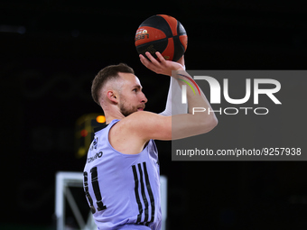 Dzanan Musa of Real Madrid Baloncesto in action during the Liga Endesa match between Real Betis Baloncesto and Real Madrid Baloncesto at Pal...