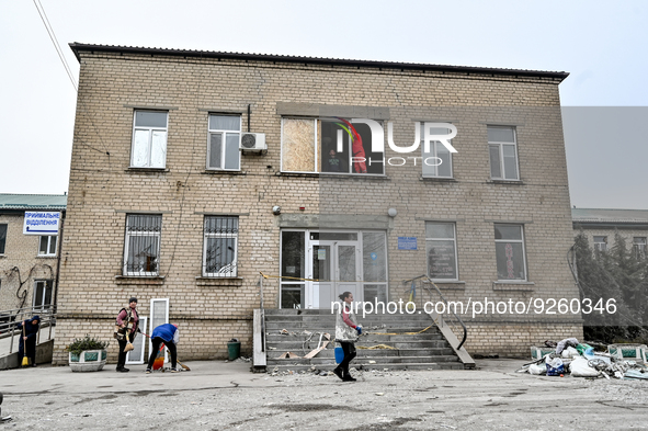 ZAPORIZHZHIA REGION, UKRAINE - NOVEMBER 23, 2022 - Aftermath of the shelling by the Russian army of the maternity ward of the Vilnyansk Mult...