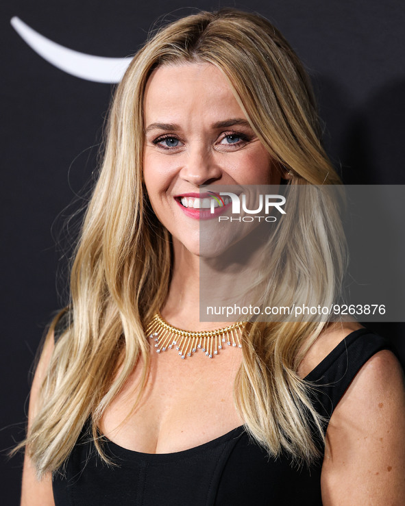 American actress Reese Witherspoon wearing Tiffany and Co. jewelry arrives at the Los Angeles Premiere Of Amazon Prime Video's 'Something Fr...