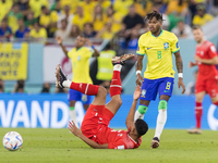 Djibril Sow , Fred  during the World Cup match between Brasil vs Switzerland, in Doha, Qatar, on November 28, 2022. (