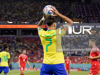 Lucas Paqueta  during the World Cup match between Brasil vs Switzerland, in Doha, Qatar, on November 28, 2022. (