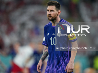 (10) MESSI Lionel of team Argentina during the FIFA World Cup Qatar 2022 Group C match between Poland and Argentina at Stadium 974 on 30 Nov...