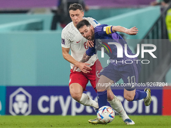 (10) MESSI Lionel of team Argentina battle for ball with (6) BIELIK Krystian of team Poland  during the FIFA World Cup Qatar 2022 Group C ma...