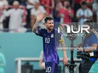 (10) MESSI Lionel of team Argentina after won the match at the FIFA World Cup Qatar 2022 Group C match between Poland and Argentina at Stadi...