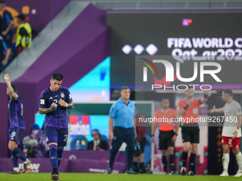 (24) FERNANDEZ Enzo of team Argentina action when Referee MAKKELIE Danny give penalty for team Argentina during the FIFA World Cup Qatar 202...