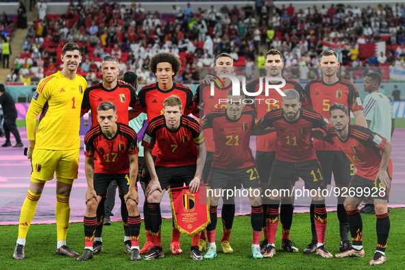Photo group for team Belgium before the FIFA World Cup Qatar 2022 Group F match between Croatia and Belgium at Ahmad Bin Ali Stadium on 1 De...