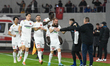 Players of FC Hermannstadt celebrating after scoring a goal during Romania Super Liga: FC...