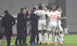 Players of FC Hermannstadt celebrating after scoring a goal during Romania Super Liga: FC...