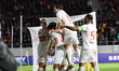 Players of FC Hermannstadt celebrating after scoring a goal during Romania Super Liga: FC...
