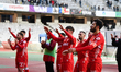 Players of UTA Arad at the end of the game Romania Superliga FC U CLUJ vs UTA ARAD, disput...
