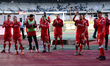 Players of UTA Arad at the end of the game Romania Superliga FC U CLUJ vs UTA ARAD, disput...