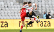 Rares Pop and Marius Briceag in action during Romania Superliga FC U CLUJ vs UTA ARAD, dis...