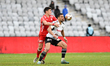 Claudiu Keseru (L) and Denis Ispas (R) in action during Romania Superliga FC U CLUJ vs UTA...