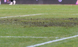 Cluj Arena's damaged lawn during Romania Superliga FC U CLUJ vs UTA ARAD, disputed on Cluj...