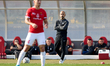 Valletta head coach Thane Micallef (C) during the Malta BOV Premier League match betwee...
