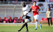 Ali Diakite (L) of Hibernians passes the ball during the Malta BOV Premier League match...