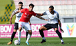 Shaun Dimech (C) of Valletta controls the ball during the Malta BOV Premier League matc...