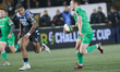 Brett Connon of Newcastle Falcons makes a break during the European Rugby Challenge Cup ma...