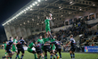 Josh Peters of Newcastle Falcons takes clean ball at the line out as Falcons attack during...