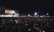 France's football team fans gather on the Place de la Concorde to welcome the players on t...