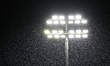 A general picture of the floodlights at Kingston Park as the rain lashes down during the G...